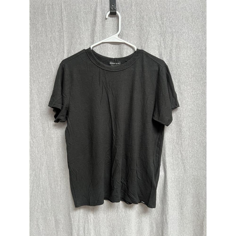 prAna T-Shirt Womens Sz M  Black Short Sleeve Crew Neck Lightweight Casual